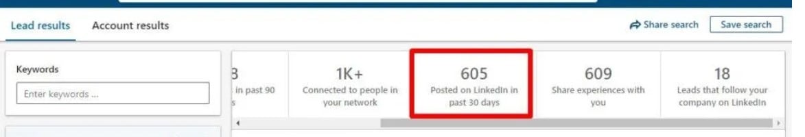 Recently posted on Linkedin filter