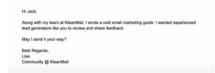 LinkedIn InMail example 