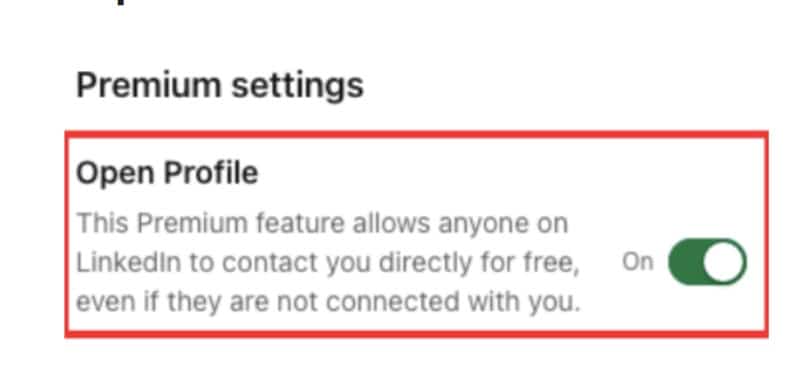 LinkedIn's open profile