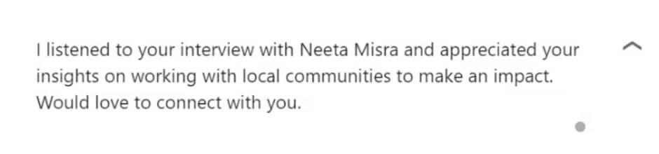 LinkedIn lead generation personalization example