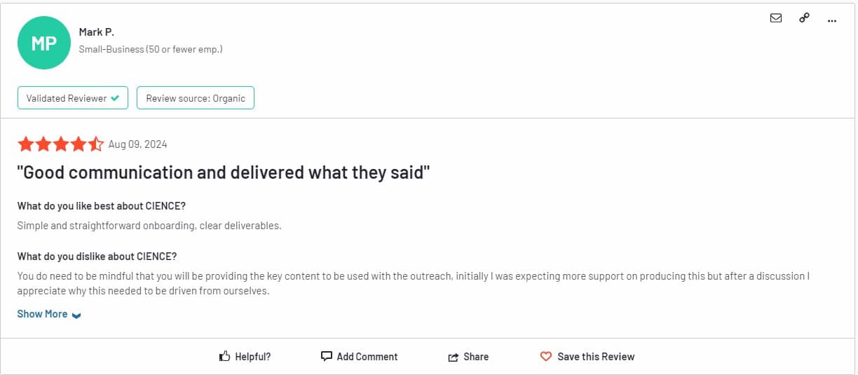 Cience reviews