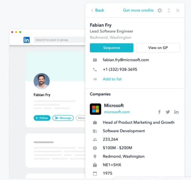 Get prospect interface image