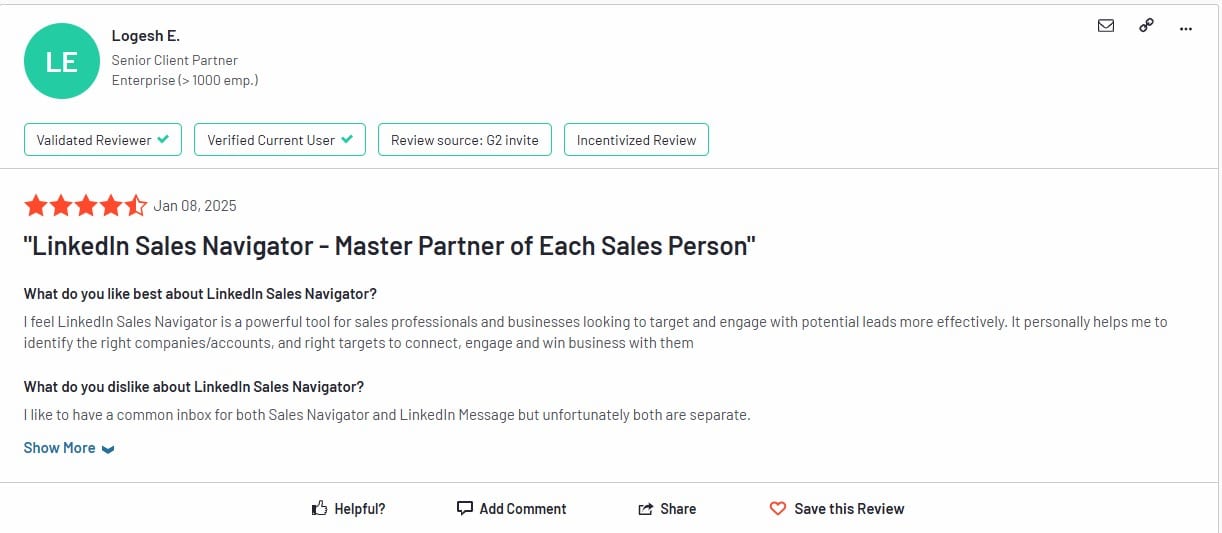 Linkedin sales navigator review