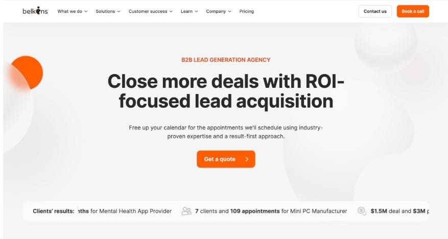 Belkins homepage screenshot