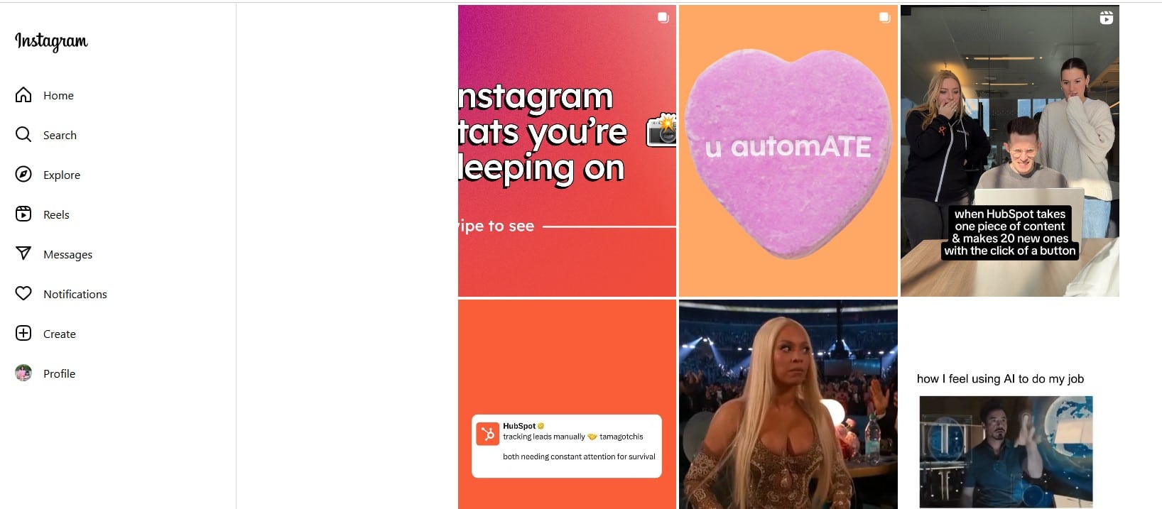 Example of how HubSpot uses Instagram for lead generation