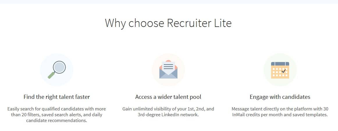 LinkedIn recruiter lite pros