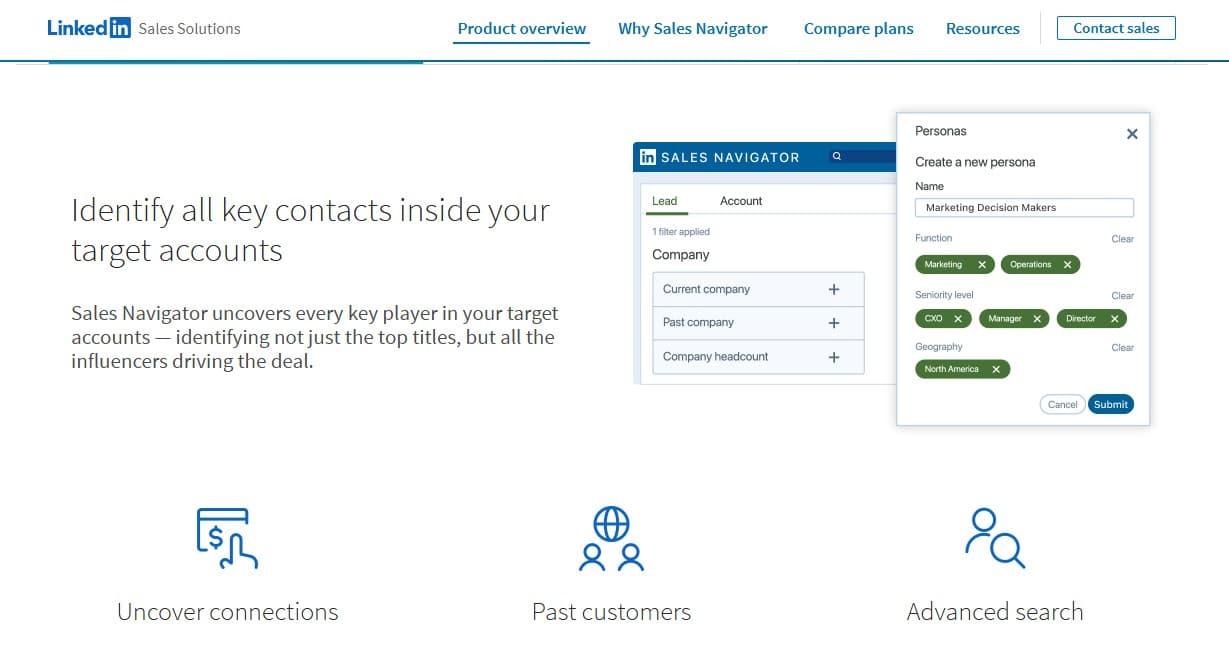 LinkedIn Sales Navigator core feaatures