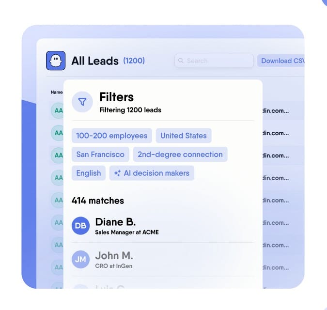 Screenshot showing Phantombuster's interface