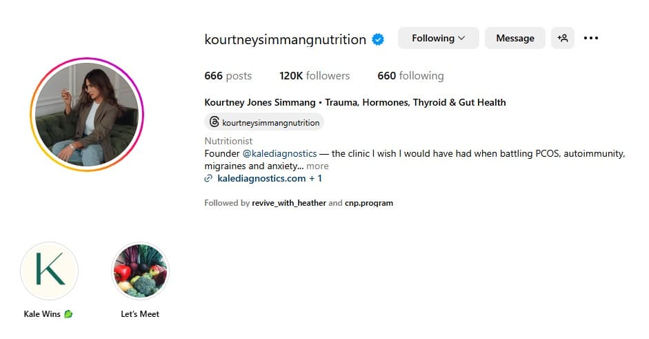 Example of social selling on Instagram
