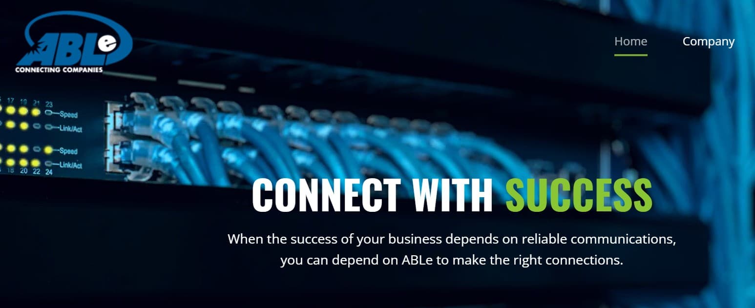 Screenshot of ABLes homepage