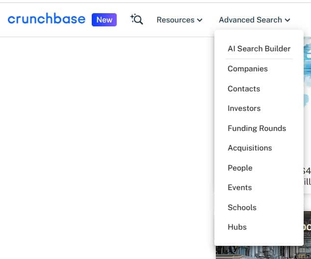 Crunchbase filters