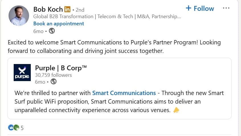Screenshot of a deal that Salesbread helped Purple find