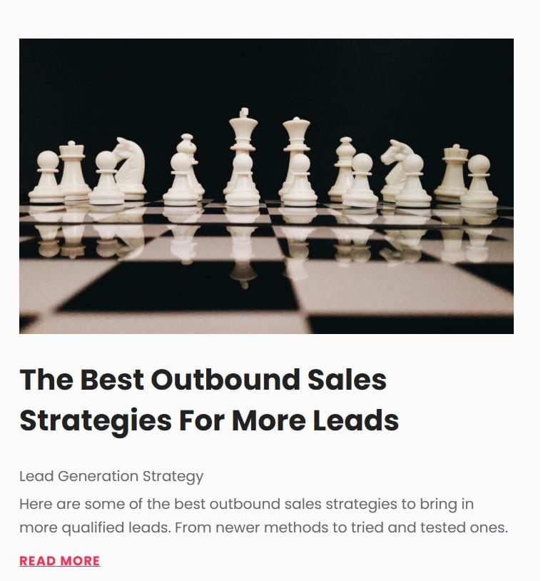 Content marketing lead nurture example