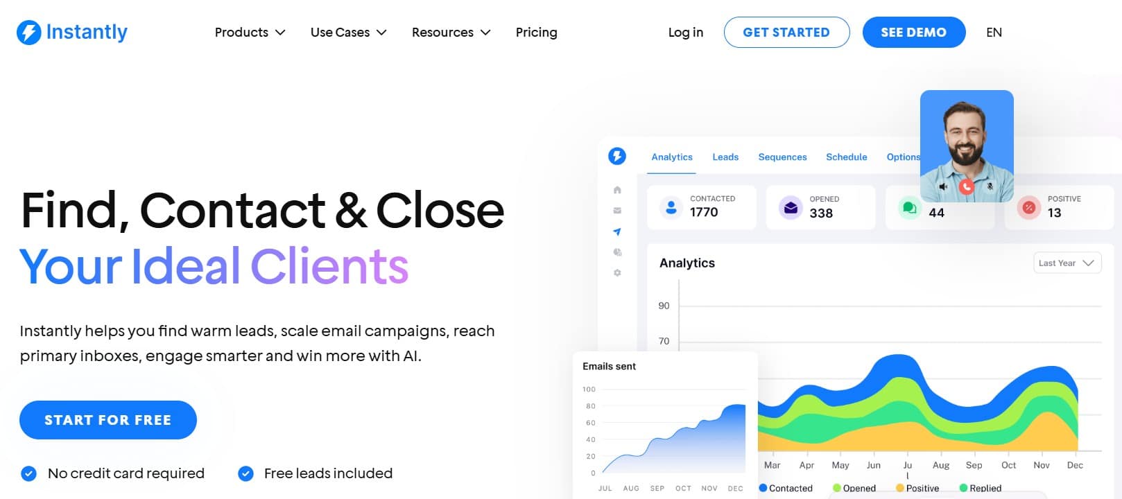 Instantly.ai homepage screenshot