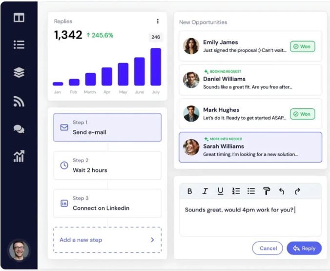 Screenshot showing QuickMails's interface