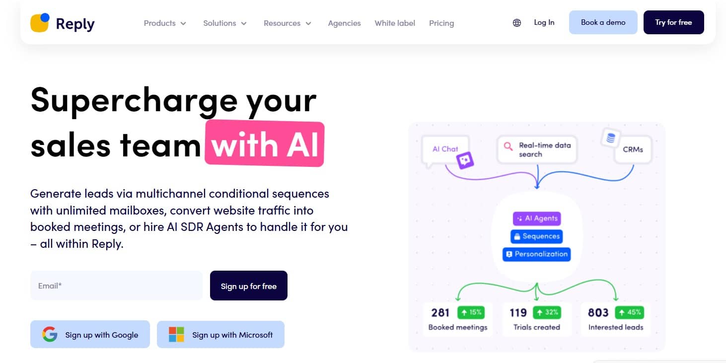 A screenshot of Reply.ios homepage