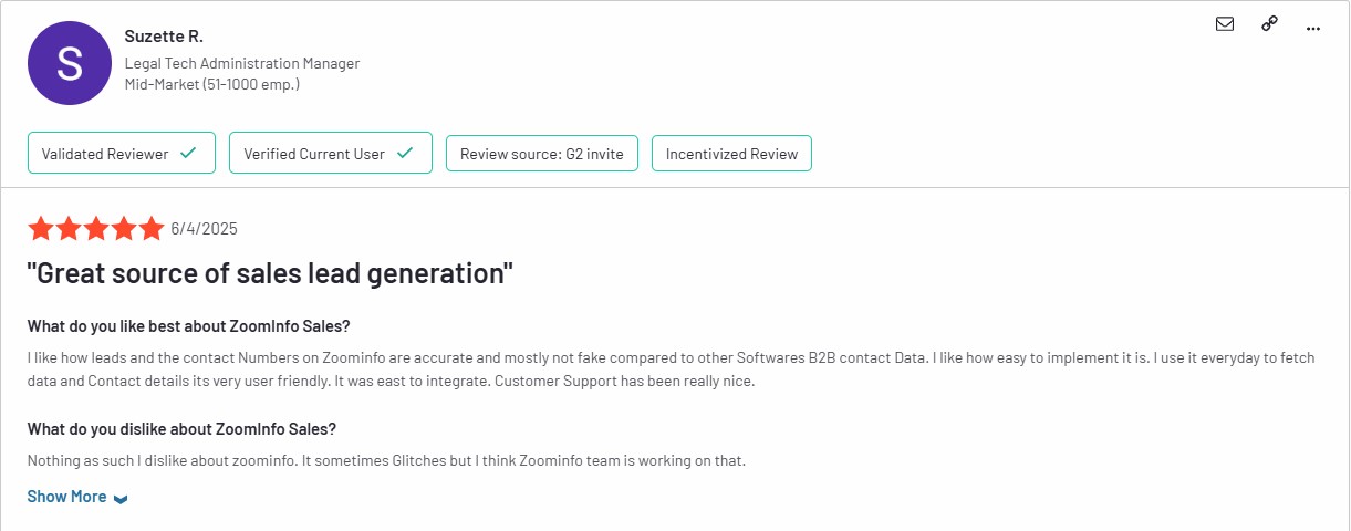Zoominfo review
