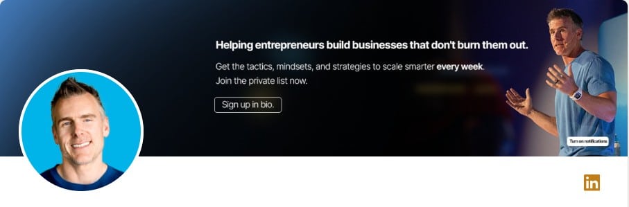 Dan Martel banner Linkedin profile example