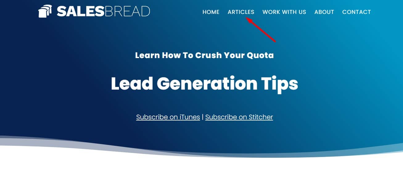 Salesbread content marketing example