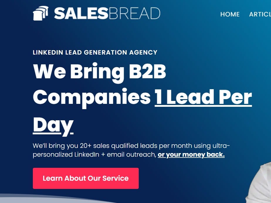 Salesbread landing page