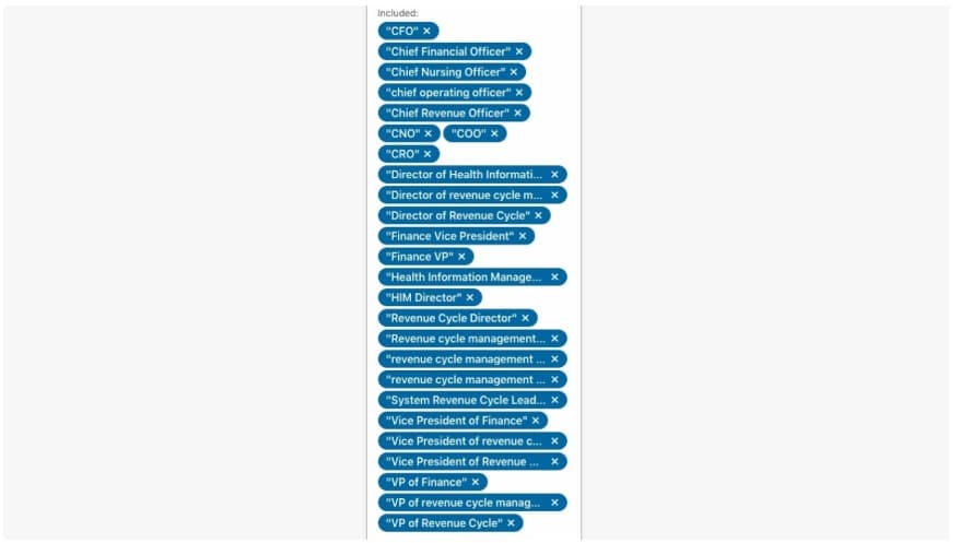 LinkedIn job titles example