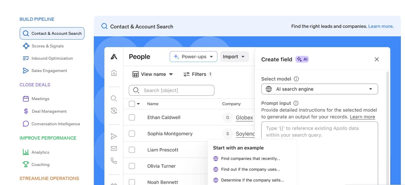 Apollo.io filters