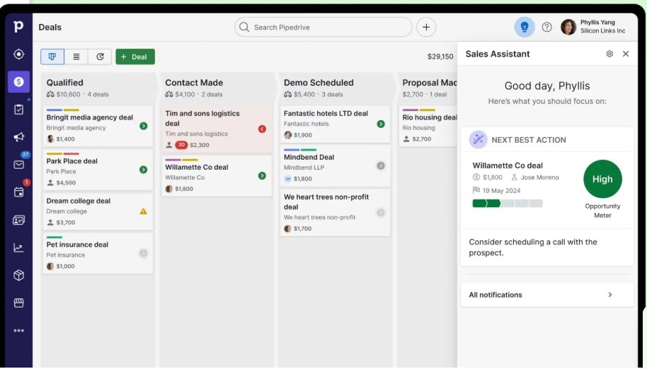 Pipedrive interface screenshot