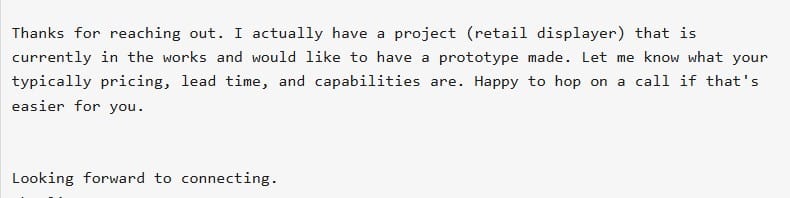 SalesBread prospect reply example