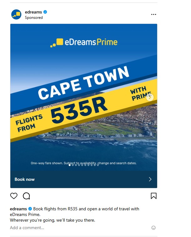 Instagram example of a local ad for lead gen