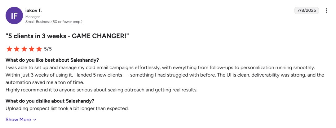 Saleshandy review