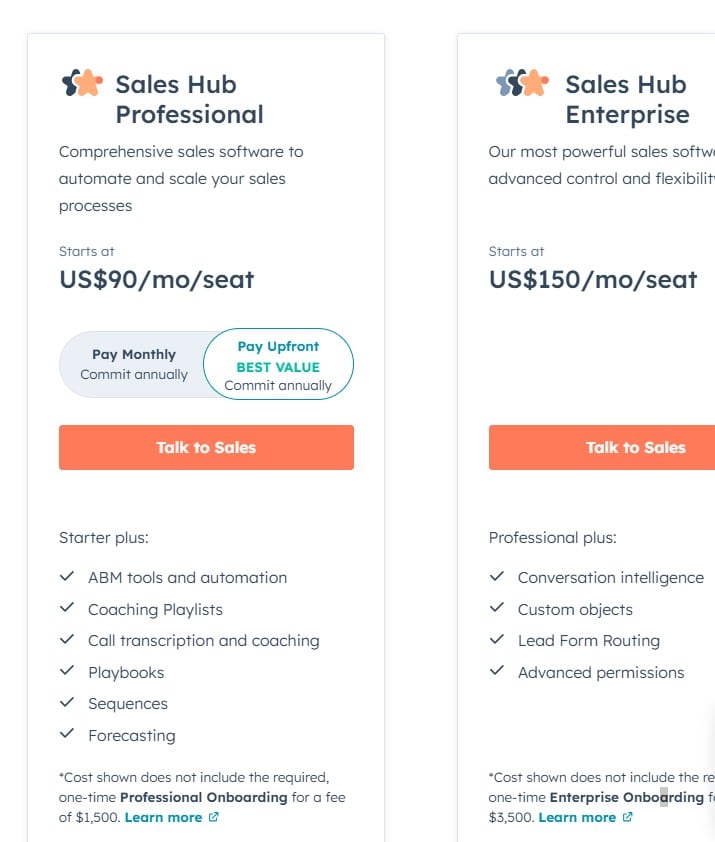 Saleshub pricing 
