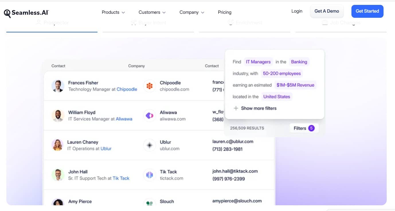 Seamless.ai interface screenshot