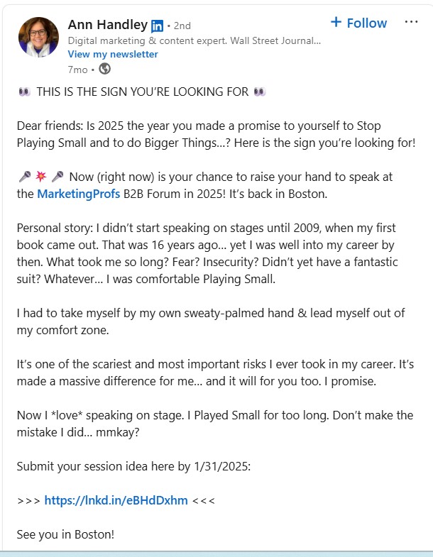 Example of a good LinkedIn profile