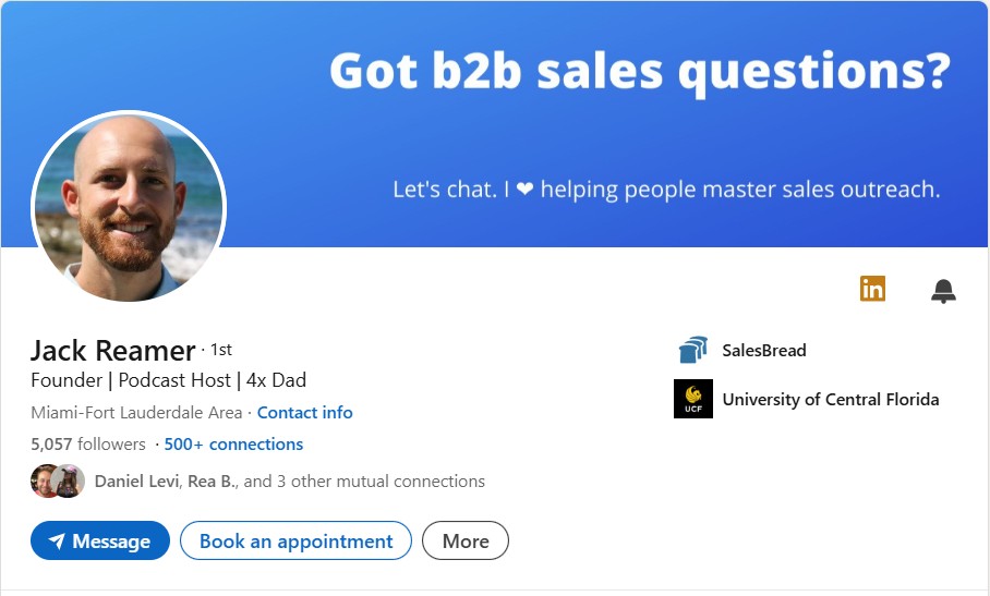 LinkedIn profile example