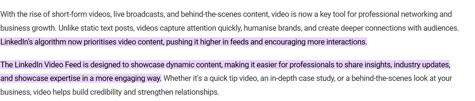 LinkedIn video stats screenshot