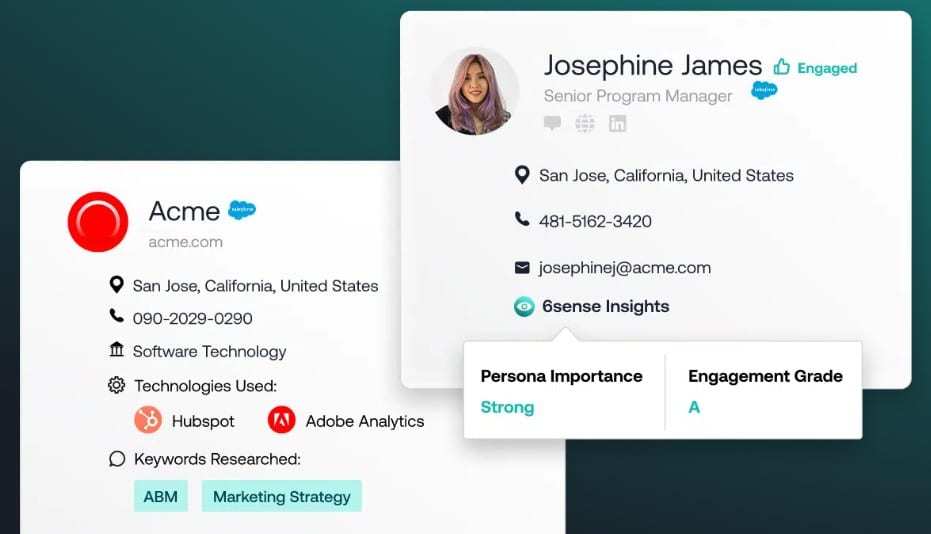 6sense homepage screenshot