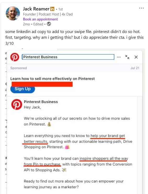 LinkedIn public analysis post example