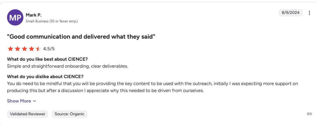 Cience reviews