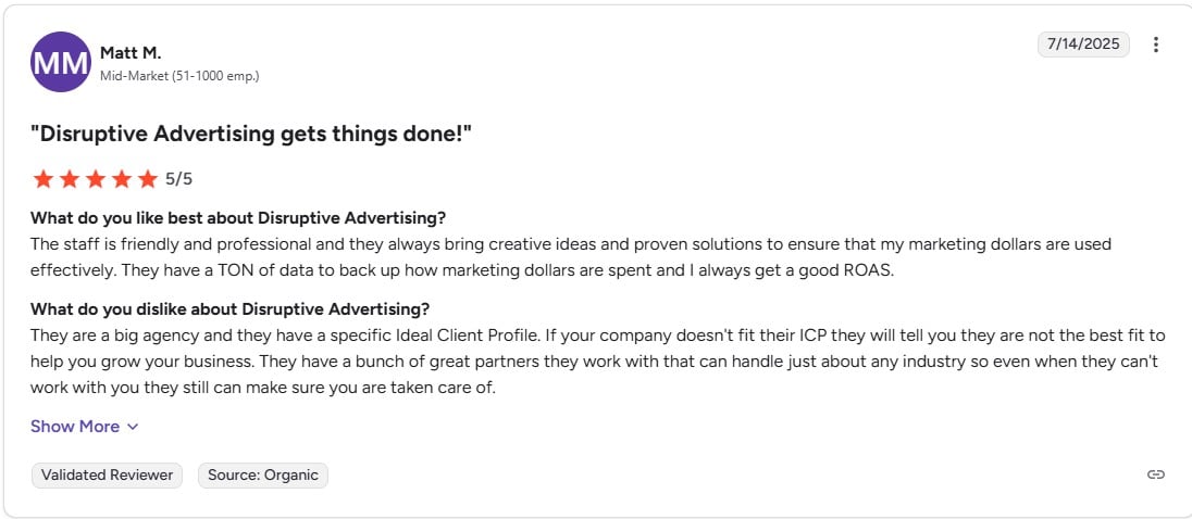 Disruptive advertising review