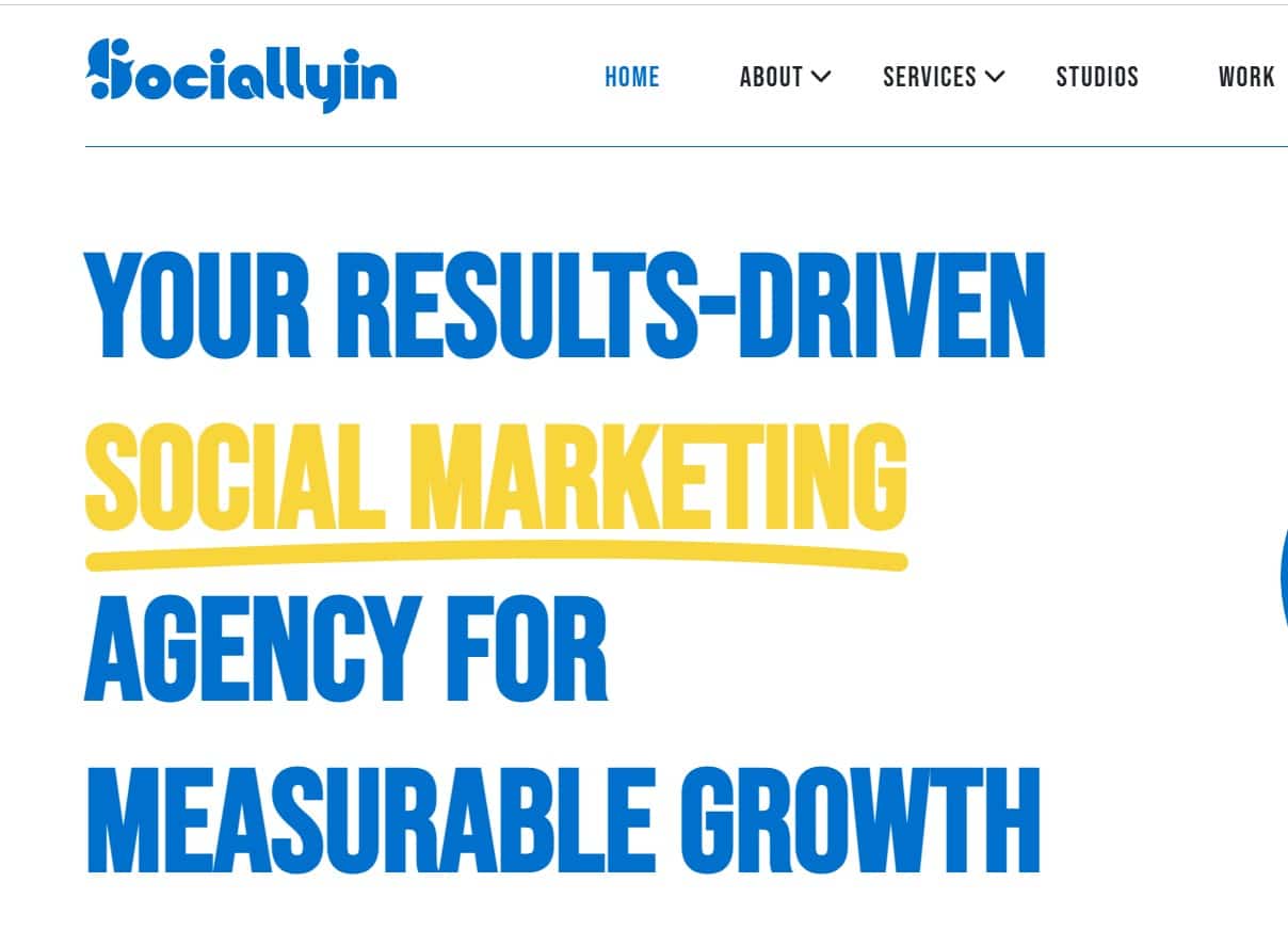 Sociallyin homepage screenshot