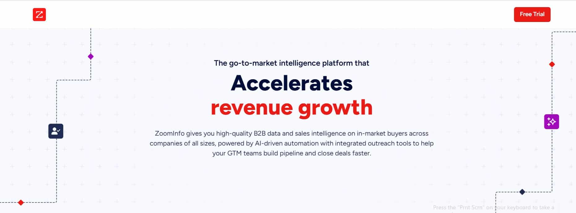 Zoominfo homepage screenshot