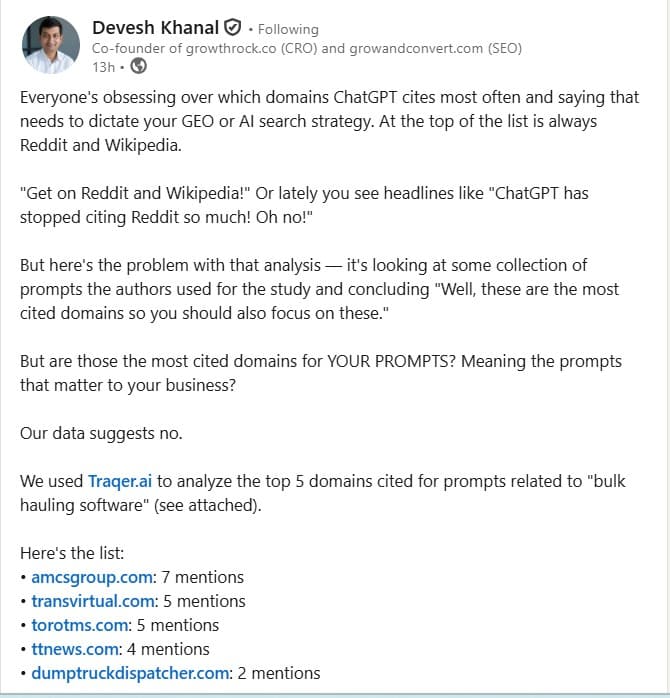 Thought leadership post example