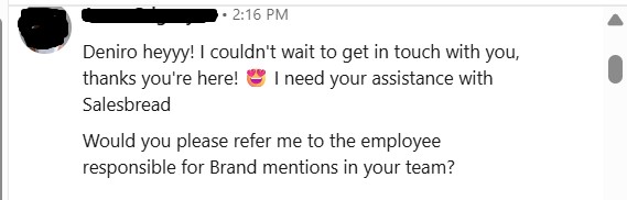 LinkedIn outreach example