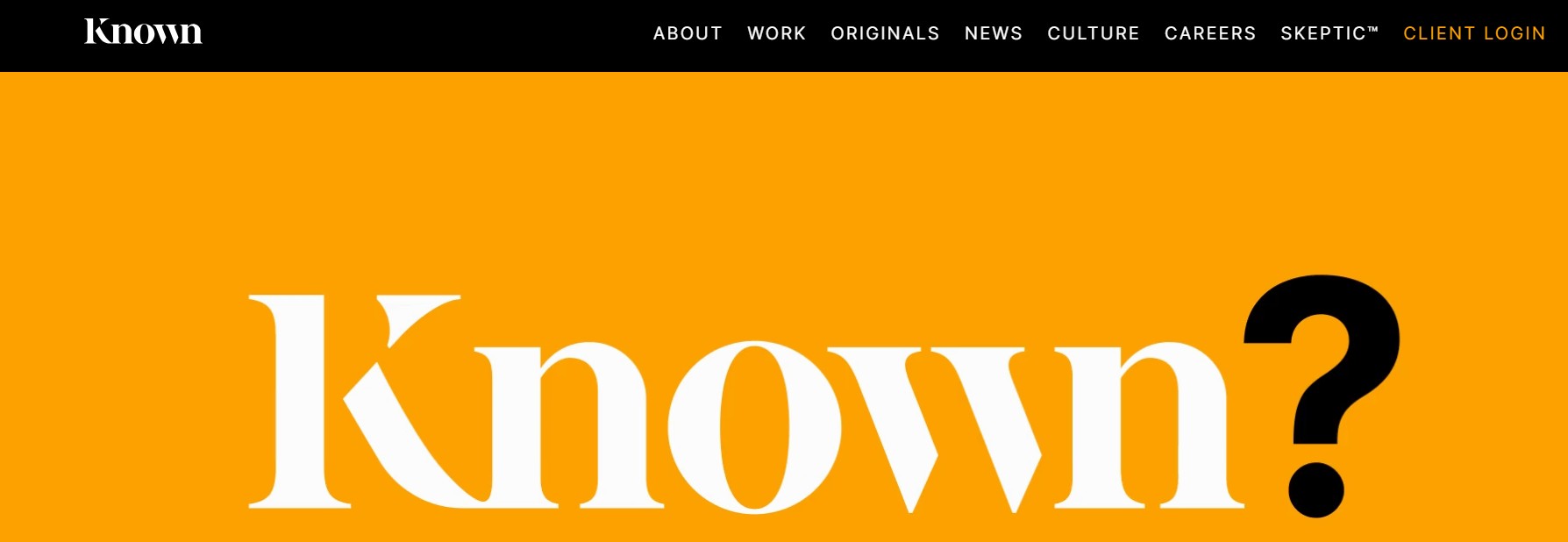 Known homepage screenshot